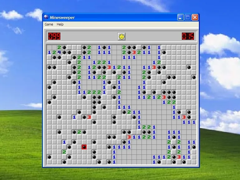 Classic Windows Minesweeper (square grid)
