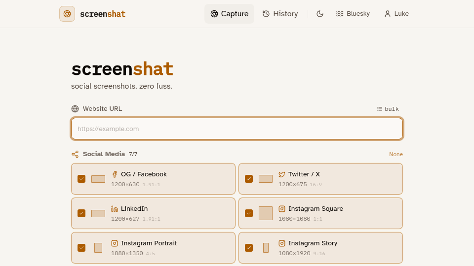 Screenshat social media screenshot tool