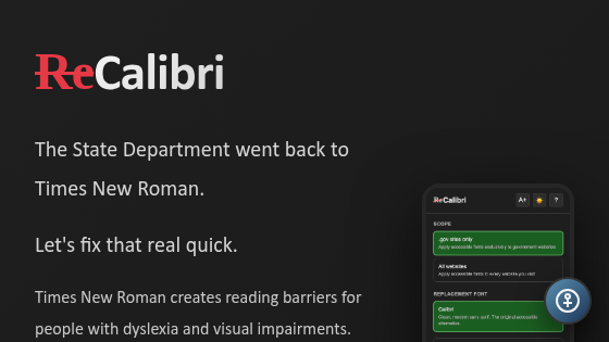 ReCalibri font accessibility extension