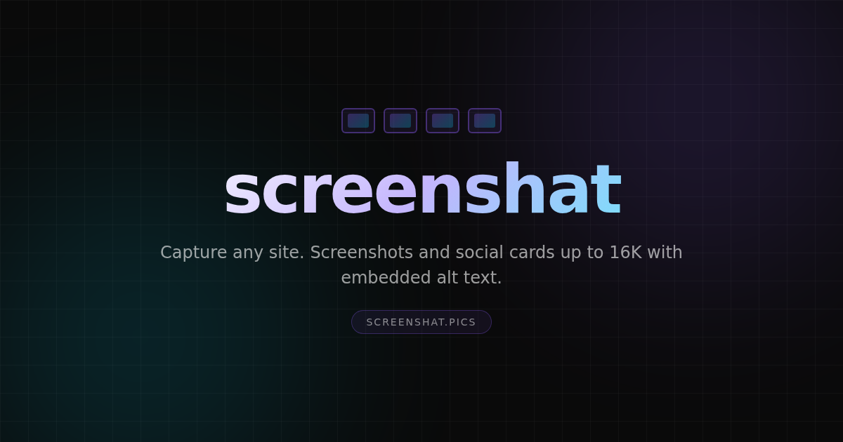 Screenshat — a screenshot output with alt text overlay showing the embedded metadata.
